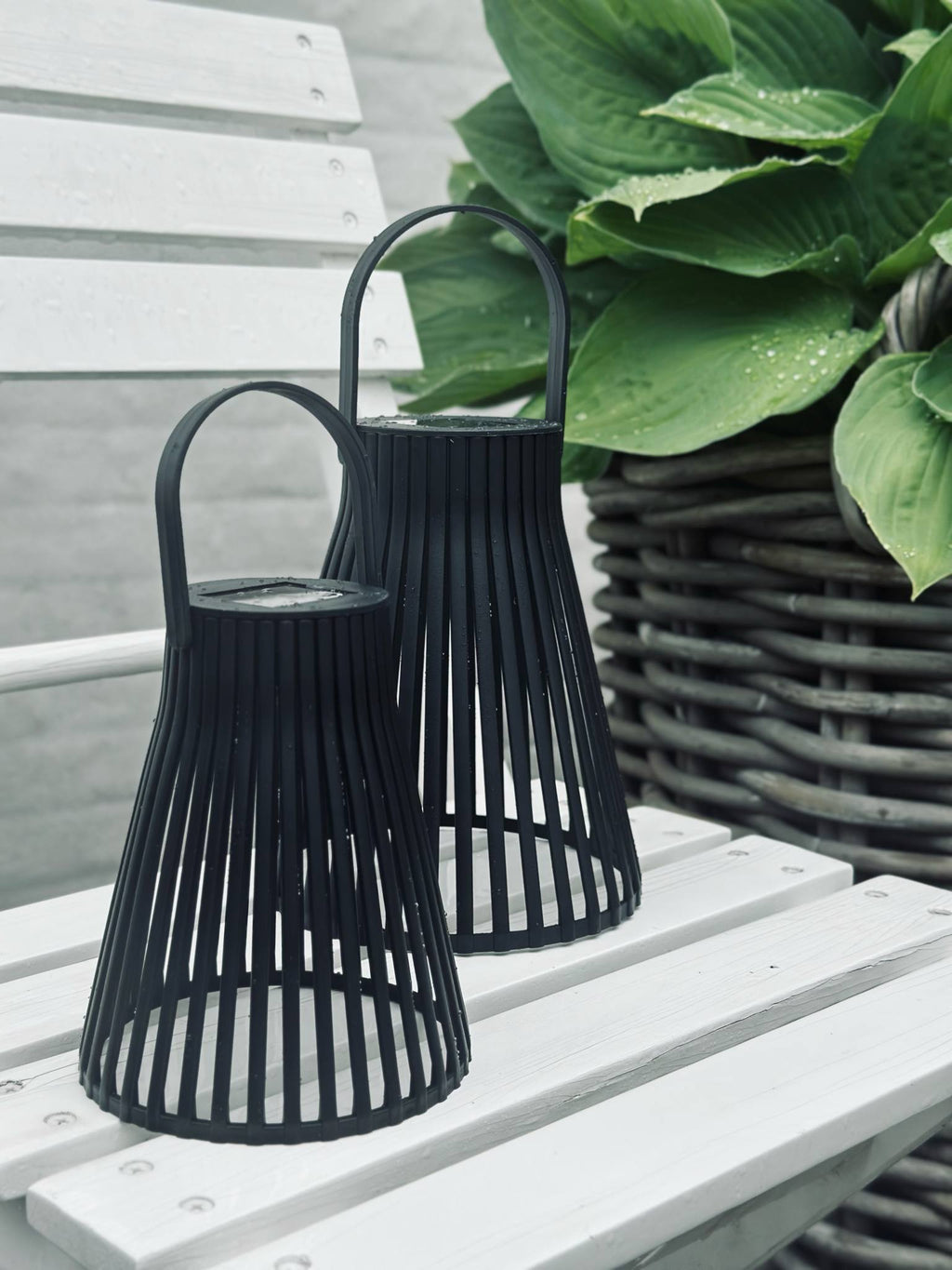 Lanterne med solceller - GARDEN BLACK 18cm