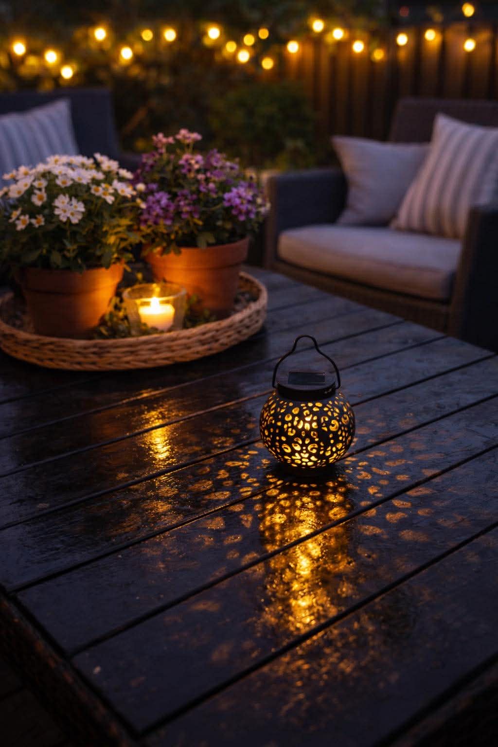 Lanterne med solceller - Alva black