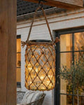 Solcelle lanterne - Glas og jute