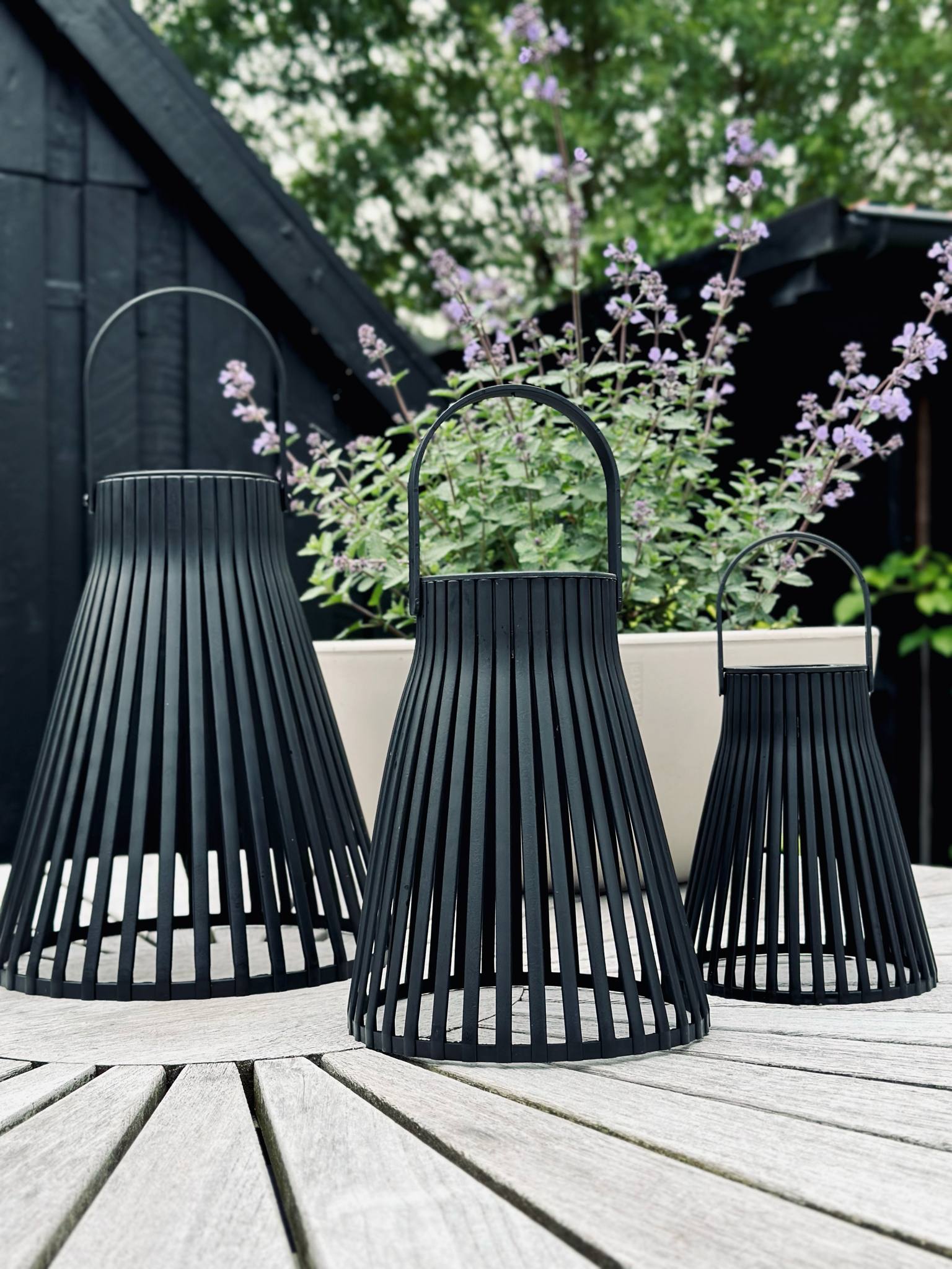 Lanterne med solceller - GARDEN BLACK 18cm