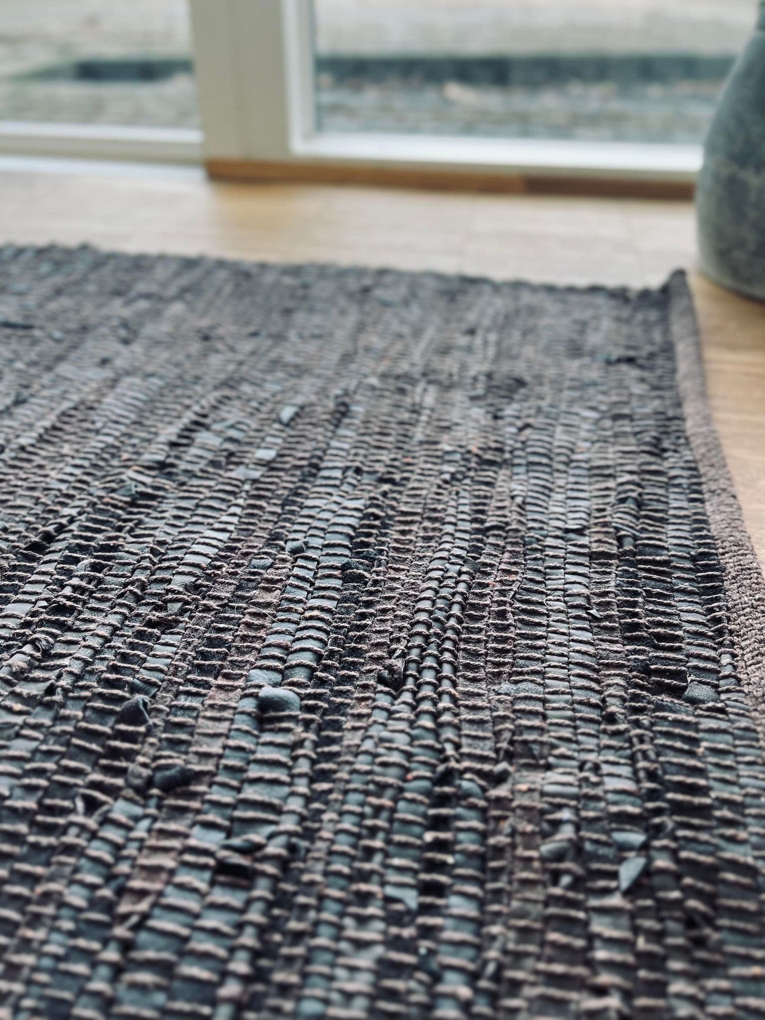 Gulvtæppe i læder - 70x200 cm Valnød